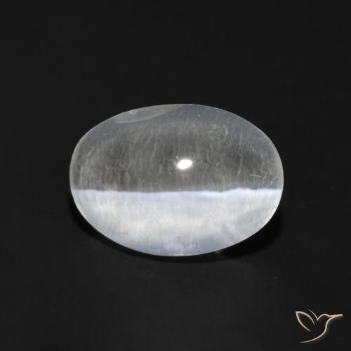 9,17 ctw natürlicher Klares Weiß Sillimanit-Katzenauge, Oval, Transparent