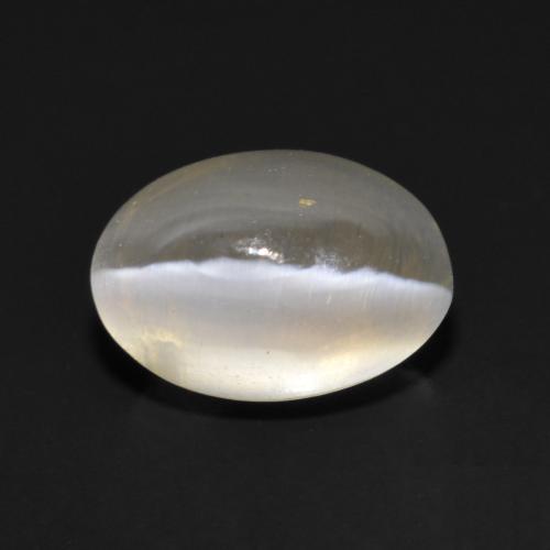1,17 ctw natürlicher grauer Sillimanite Cat's Eye, Oval Schliff, Transparent