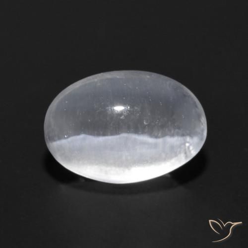 9,17 ctw natürlicher Durchscheinendes Weiß Sillimanit-Katzenauge, Oval, Transparent