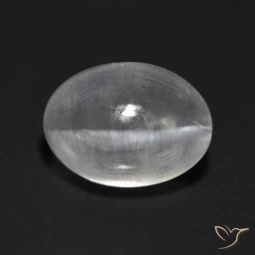 9,17 ctw natürlicher Klares Weiß Sillimanit-Katzenauge, Oval, Transparent