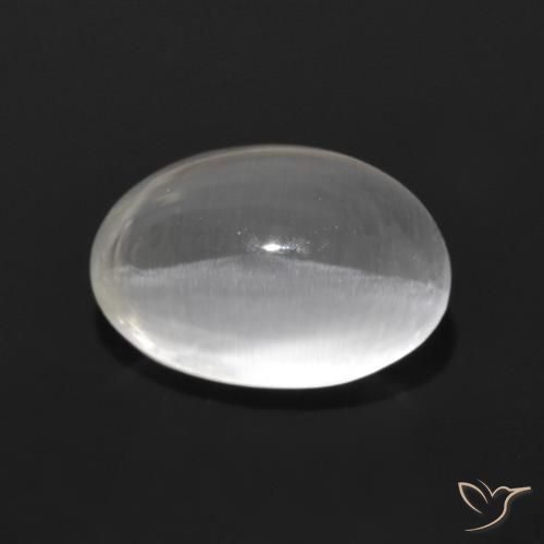 1.29ct Natürlicher Klares Weiß Sillimanit-Katzenauge, Oval, Transparent
