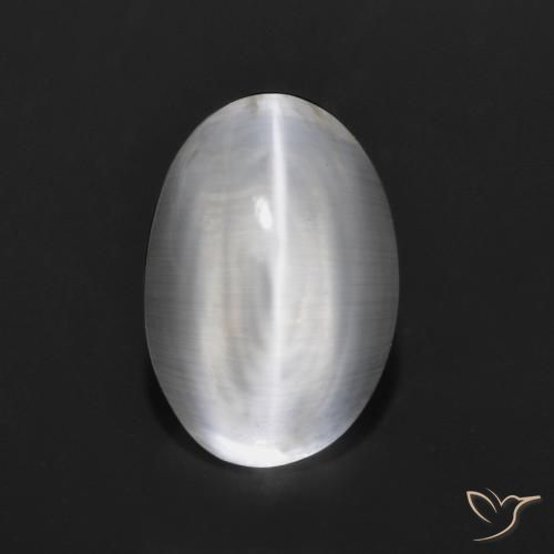 9,17 ctw natürlicher Klares Weiß Sillimanit-Katzenauge, Oval, Transparent
