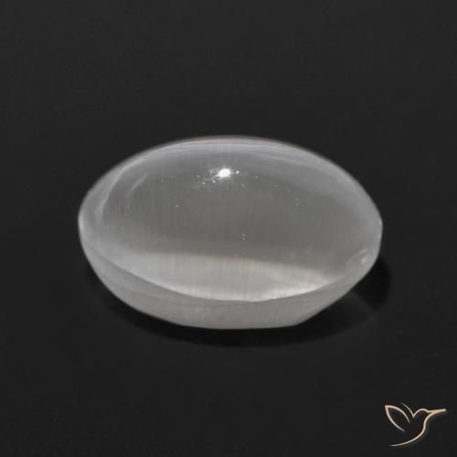 9,17 ctw natürlicher Klares Weiß Sillimanit-Katzenauge, Oval, Transparent