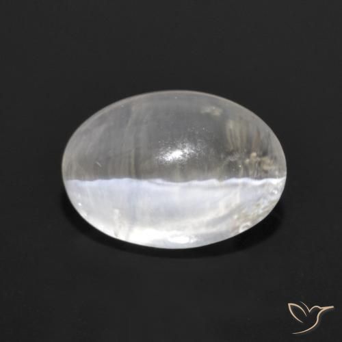9,17 ctw natürlicher Sehr helles Grau Sillimanit-Katzenauge, Oval, Transparent