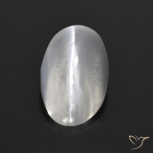 1.40ct Natürlicher Klares Weiß Sillimanit-Katzenauge, Oval, Transparent