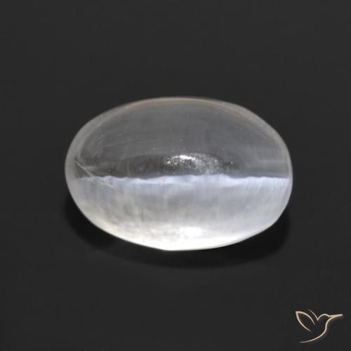 9,17 ctw natürlicher Klares Weiß Sillimanit-Katzenauge, Oval, Transparent