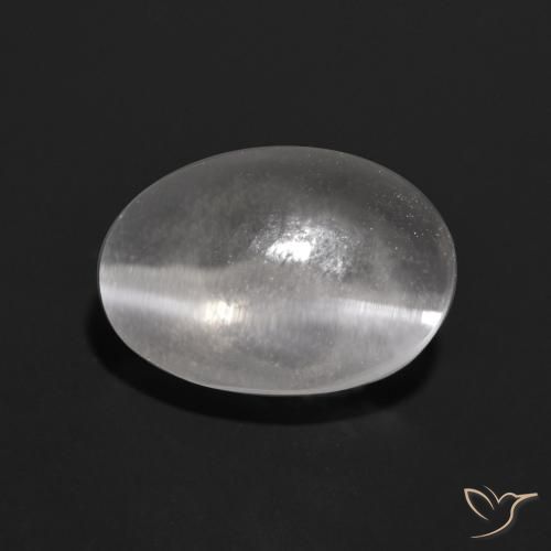 9,17 ctw natürlicher Klares Weiß Sillimanit-Katzenauge, Oval, Transparent