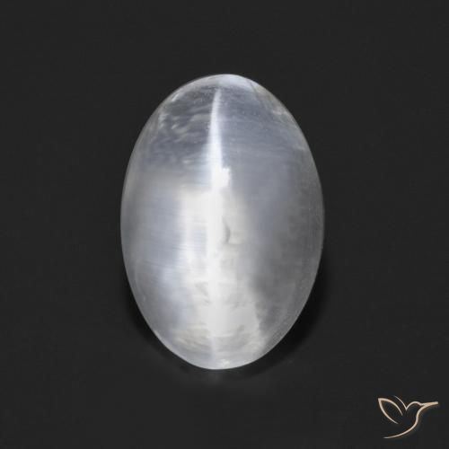 9,17 ctw natürlicher Klares Weiß Sillimanit-Katzenauge, Oval, Transparent