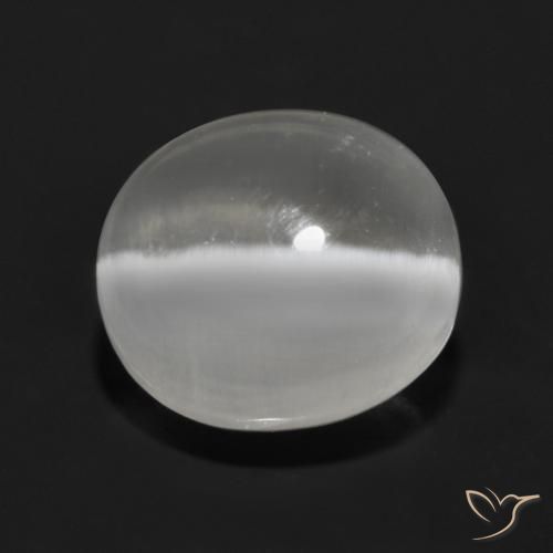 9,17 ctw natürlicher Weiß Sillimanit-Katzenauge, Oval, Transparent