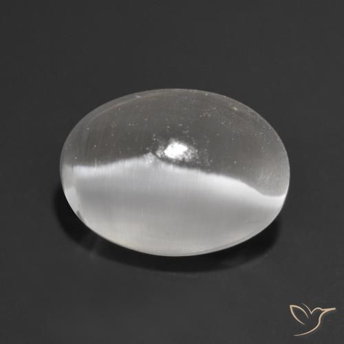 9,17 ctw natürlicher Sehr helles Grau Sillimanit-Katzenauge, Oval, Transparent