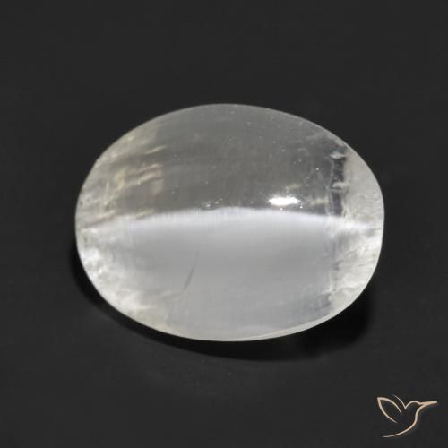 9,17 ctw natürlicher Sehr helles Grau Sillimanit-Katzenauge, Oval, Transparent