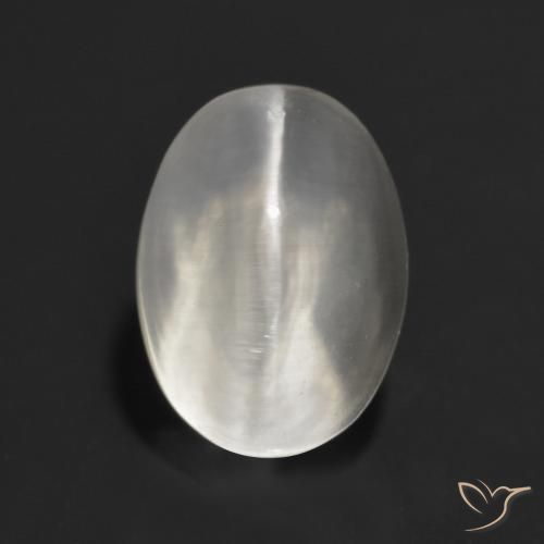 1.60ct Natürlicher Sehr helles Grau Sillimanit-Katzenauge, Oval, Transparent