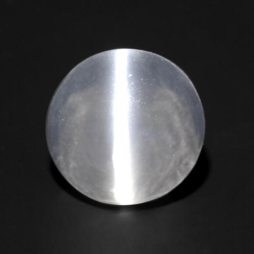 9,17 ctw natürlicher Durchscheinendes Weiß Sillimanit-Katzenauge, Rund Schliff, Transparent