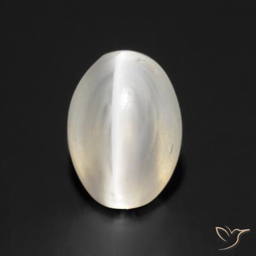 9,17 ctw natürlicher Warmweiß Sillimanit-Katzenauge, Oval, Transparent