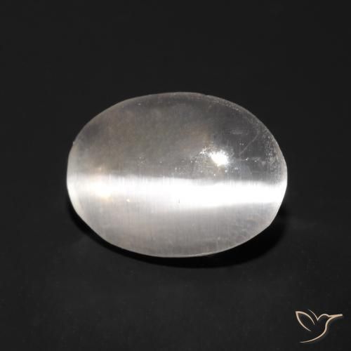 9,17 ctw natürlicher Sehr helles Grau Sillimanit-Katzenauge, Oval, Transparent