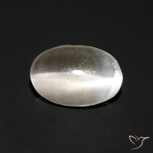 9,17 ctw natürlicher Sehr helles Grau Sillimanit-Katzenauge, Oval, Transparent