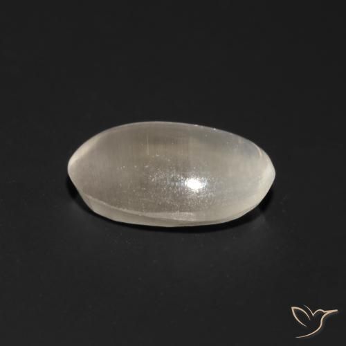 9,17 ctw natürlicher Sehr helles Grau Sillimanit-Katzenauge, Oval, Transparent
