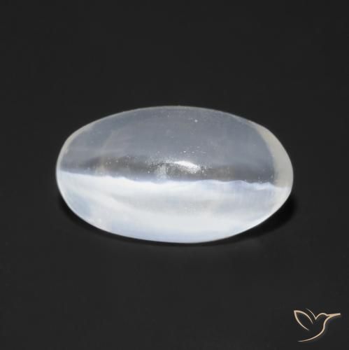 0.77ct Natürlicher Durchscheinendes Weiß Sillimanit-Katzenauge, Oval, Transparent