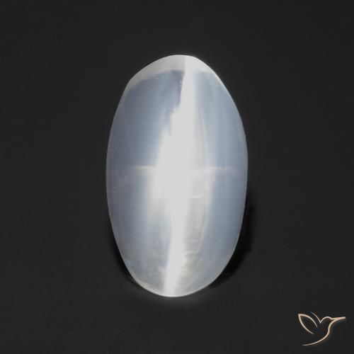 9,17 ctw natürlicher Durchscheinendes Weiß Sillimanit-Katzenauge, Oval, Transparent