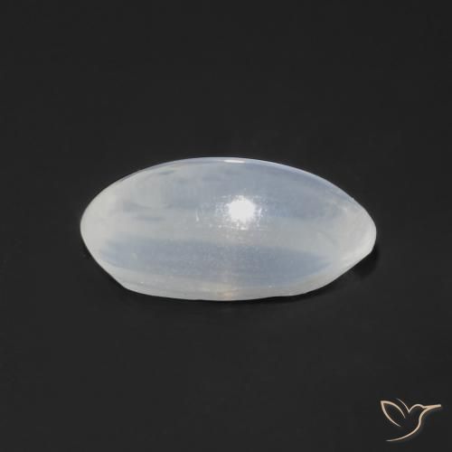 9,17 ctw natürlicher Durchscheinendes Weiß Sillimanit-Katzenauge, Oval, Transparent