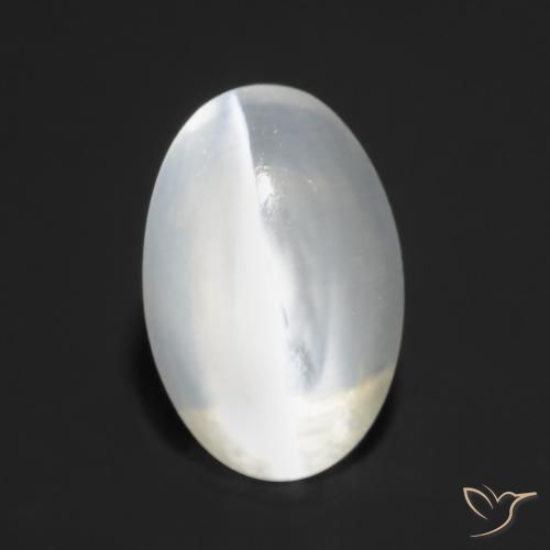 9,17 ctw natürlicher Durchscheinendes Weiß Sillimanit-Katzenauge, Oval, Transparent