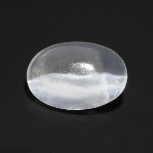 0,80 ctw natürlicher weißer Sillimanite Cat's Eye, Oval Schliff, Transparent