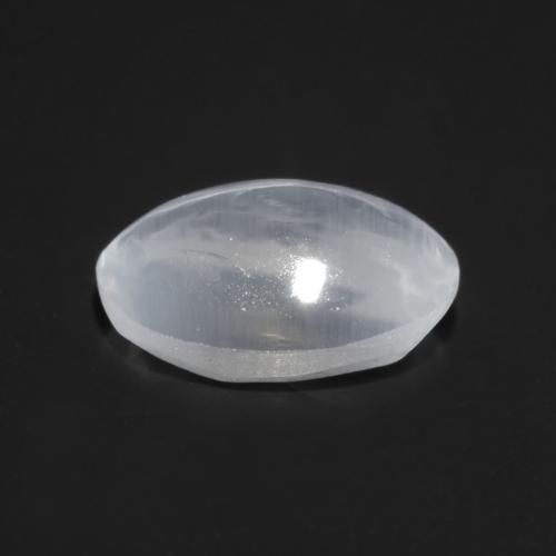 0,80 ctw natürlicher weißer Sillimanite Cat's Eye, Oval Schliff, Transparent
