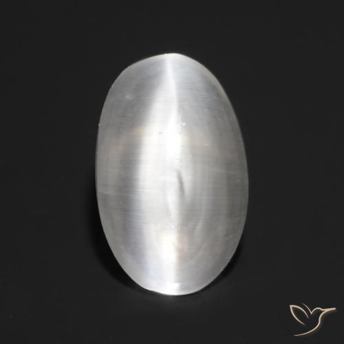 0.83ct Natürlicher Klares Weiß Sillimanit-Katzenauge, Oval, Transparent