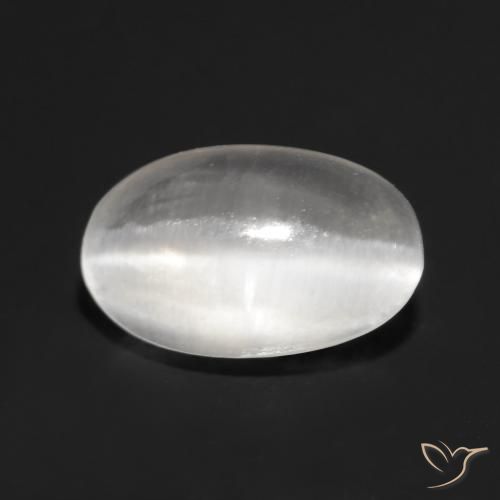 9,17 ctw natürlicher Klares Weiß Sillimanit-Katzenauge, Oval, Transparent
