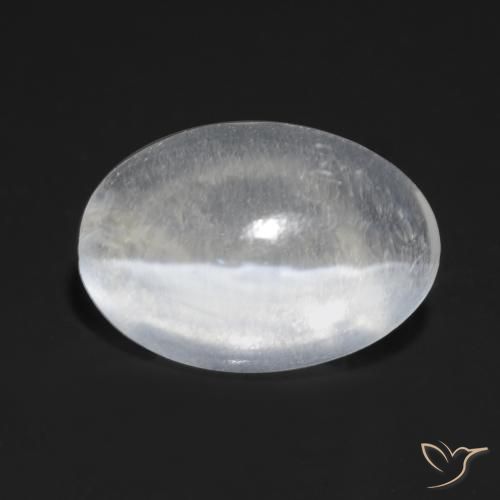 1.02ct Natürlicher Durchscheinendes Weiß Sillimanit-Katzenauge, Oval, Transparent