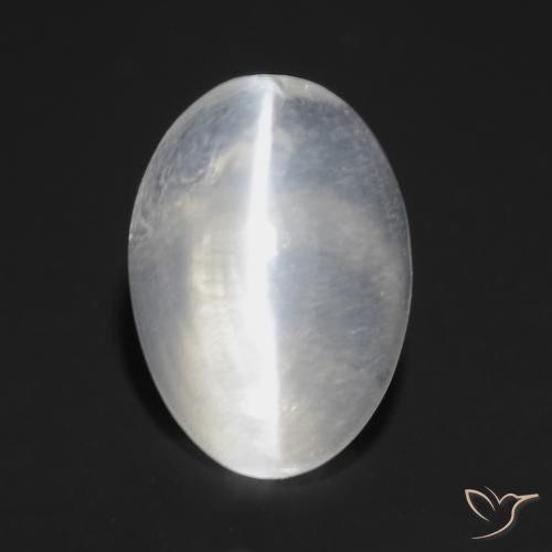 9,17 ctw natürlicher Durchscheinendes Weiß Sillimanit-Katzenauge, Oval, Transparent