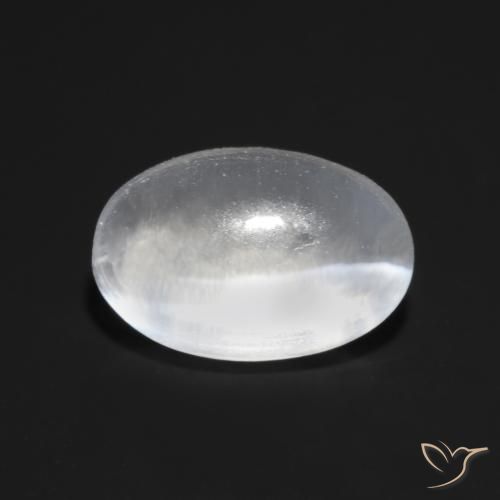 1.04ct Natürlicher Durchscheinendes Weiß Sillimanit-Katzenauge, Oval, Transparent