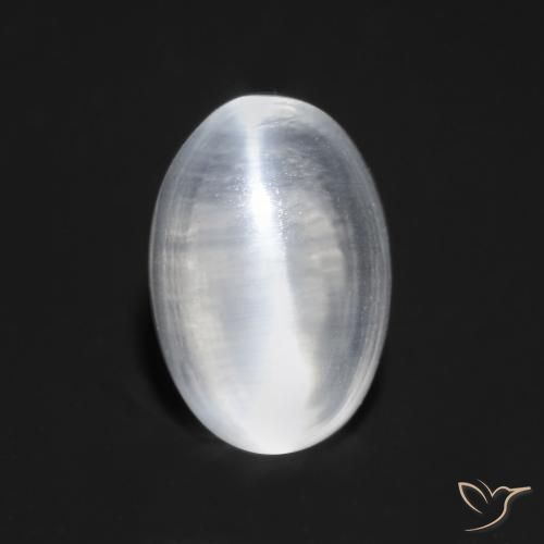 9,17 ctw natürlicher Durchscheinendes Weiß Sillimanit-Katzenauge, Oval, Transparent