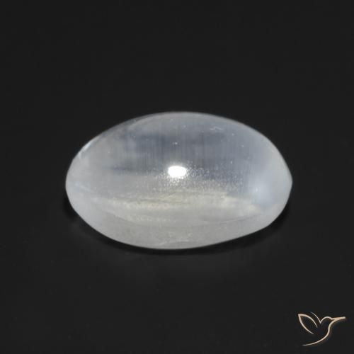 9,17 ctw natürlicher Durchscheinendes Weiß Sillimanit-Katzenauge, Oval, Transparent