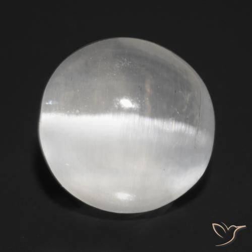 1.32ct Natürlicher Durchscheinendes Weiß Sillimanit-Katzenauge, Runden, Transparent