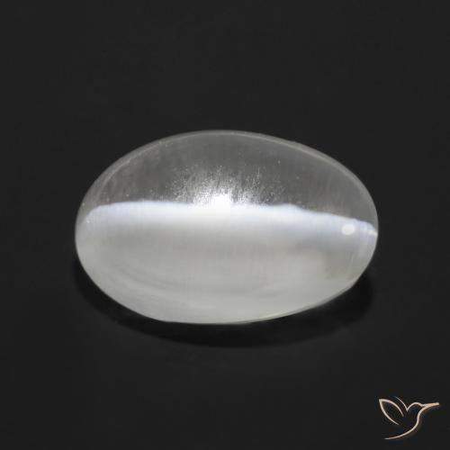 9,17 ctw natürlicher Durchscheinendes Weiß Sillimanit-Katzenauge, Oval, Transparent