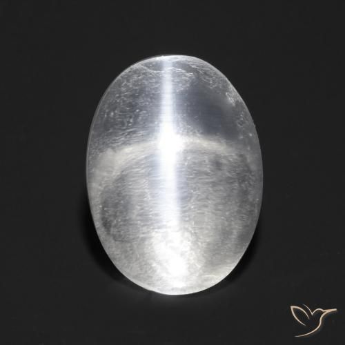 9,17 ctw natürlicher Klares Weiß Sillimanit-Katzenauge, Oval, Transparent