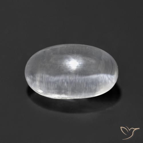 1.24ct Natürlicher Klares Weiß Sillimanit-Katzenauge, Oval, Transparent