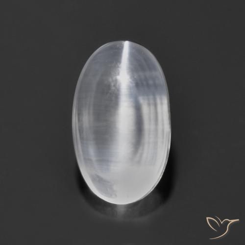 9,17 ctw natürlicher Klares Weiß Sillimanit-Katzenauge, Oval, Transparent