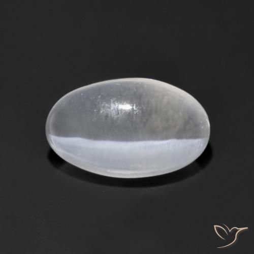1.39ct Natürlicher Klares Weiß Sillimanit-Katzenauge, Oval, Transparent