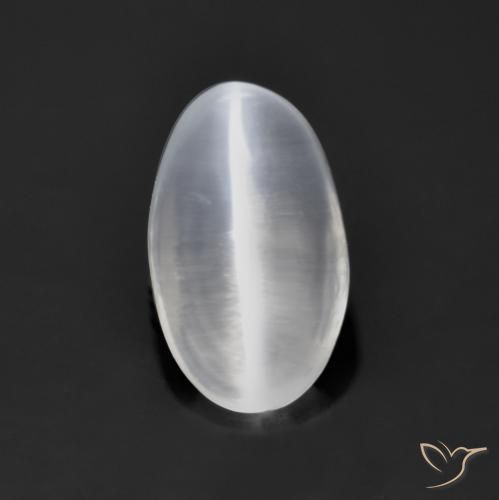 9,17 ctw natürlicher Klares Weiß Sillimanit-Katzenauge, Oval, Transparent
