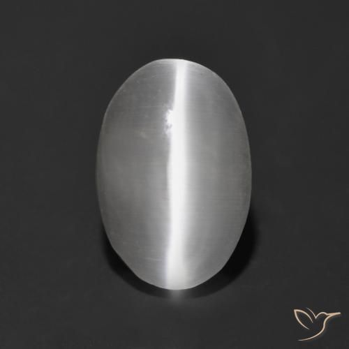1.13ct Natürlicher Klares Weiß Sillimanit-Katzenauge, Oval, Transparent