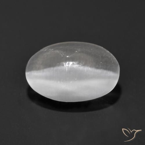 9,17 ctw natürlicher Klares Weiß Sillimanit-Katzenauge, Oval, Transparent