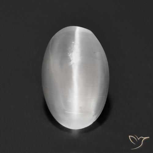 1.17ct Natürlicher Weiß Sillimanit-Katzenauge, Oval, Transparent