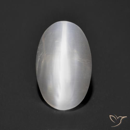 1.34ct Natürlicher Sehr helles Grau Sillimanit-Katzenauge, Oval, Transparent