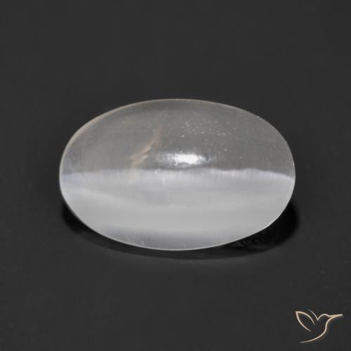 9,17 ctw natürlicher Sehr helles Grau Sillimanit-Katzenauge, Oval, Transparent