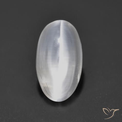 9,17 ctw natürlicher Klares Weiß Sillimanit-Katzenauge, Oval, Transparent