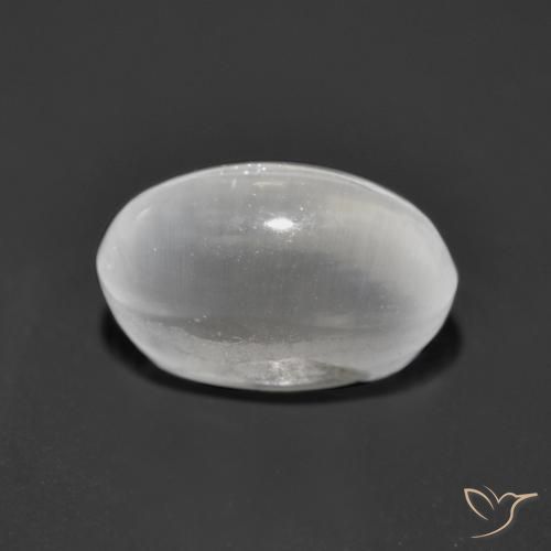9,17 ctw natürlicher Klares Weiß Sillimanit-Katzenauge, Oval, Transparent