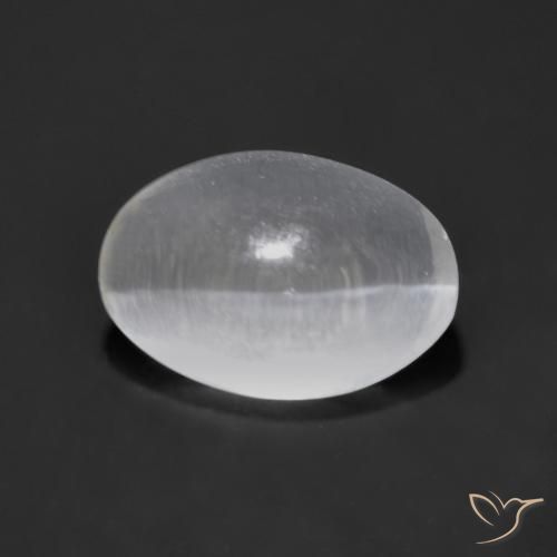1.25ct Natürlicher Klares Weiß Sillimanit-Katzenauge, Oval, Transparent