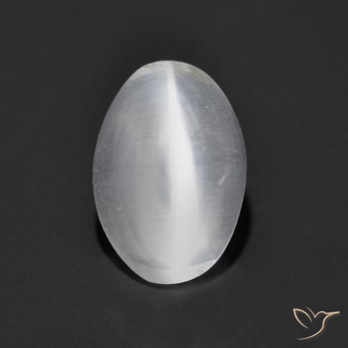 9,17 ctw natürlicher Klares Weiß Sillimanit-Katzenauge, Oval, Transparent